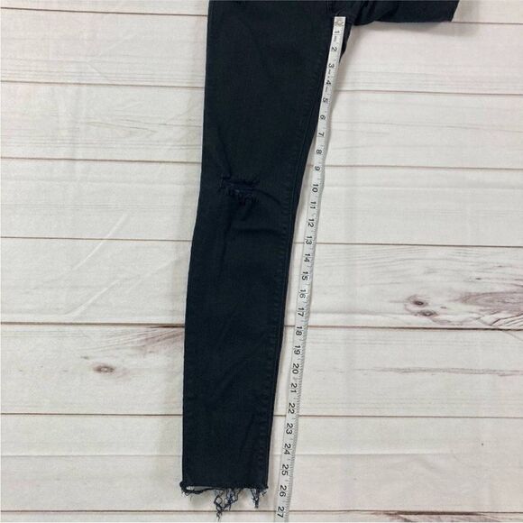 Hudson Black High Rise Stretch Raw Hem Edge Skinny Jeans Size 25 - Picture 8 of 8